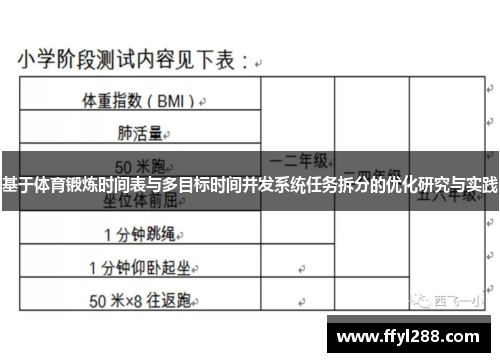 基于体育锻炼时间表与多目标时间并发系统任务拆分的优化研究与实践